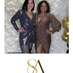 Brown Ruched Long Sleeve Dress